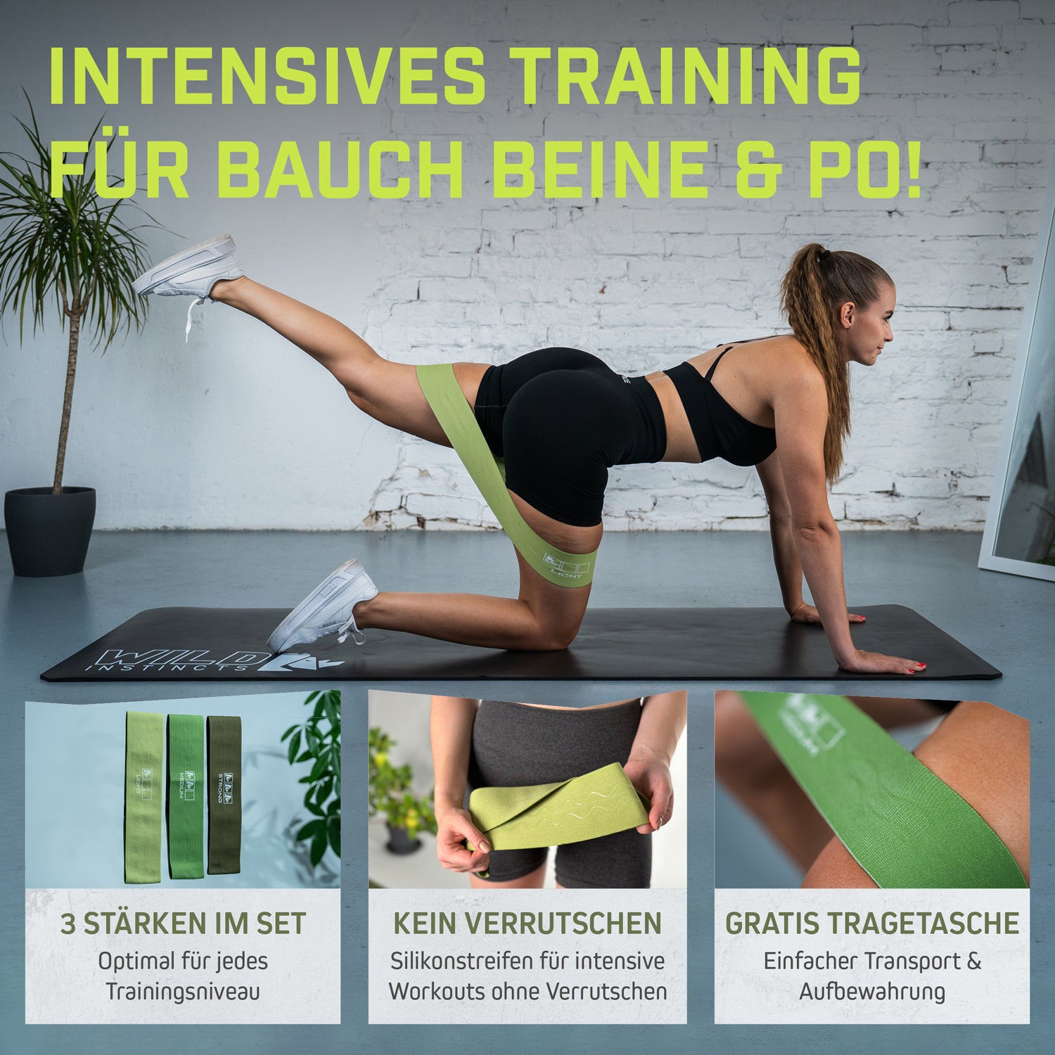 Fitness Bänder I Booty Bands - 3er Set