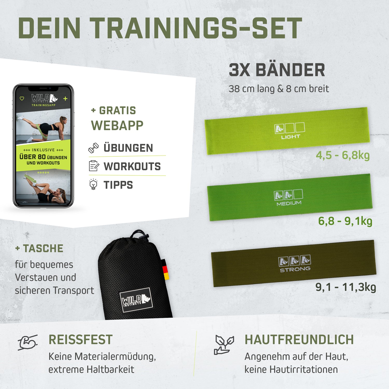 Fitness Bänder I Booty Bands - 3er Set